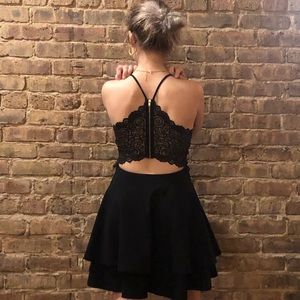 akira lace back dress